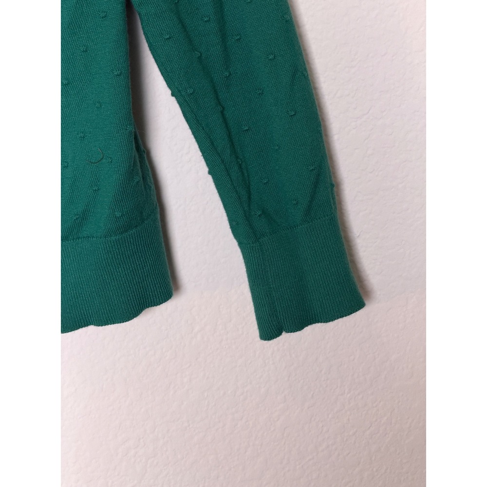 LOFT Outlet XL Green Swiss Dot Cotton Cardigan Button Front Sweater - Picture 8 of 17